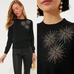 Tuckernuck Embellished Riley Sweater Black Sunburst